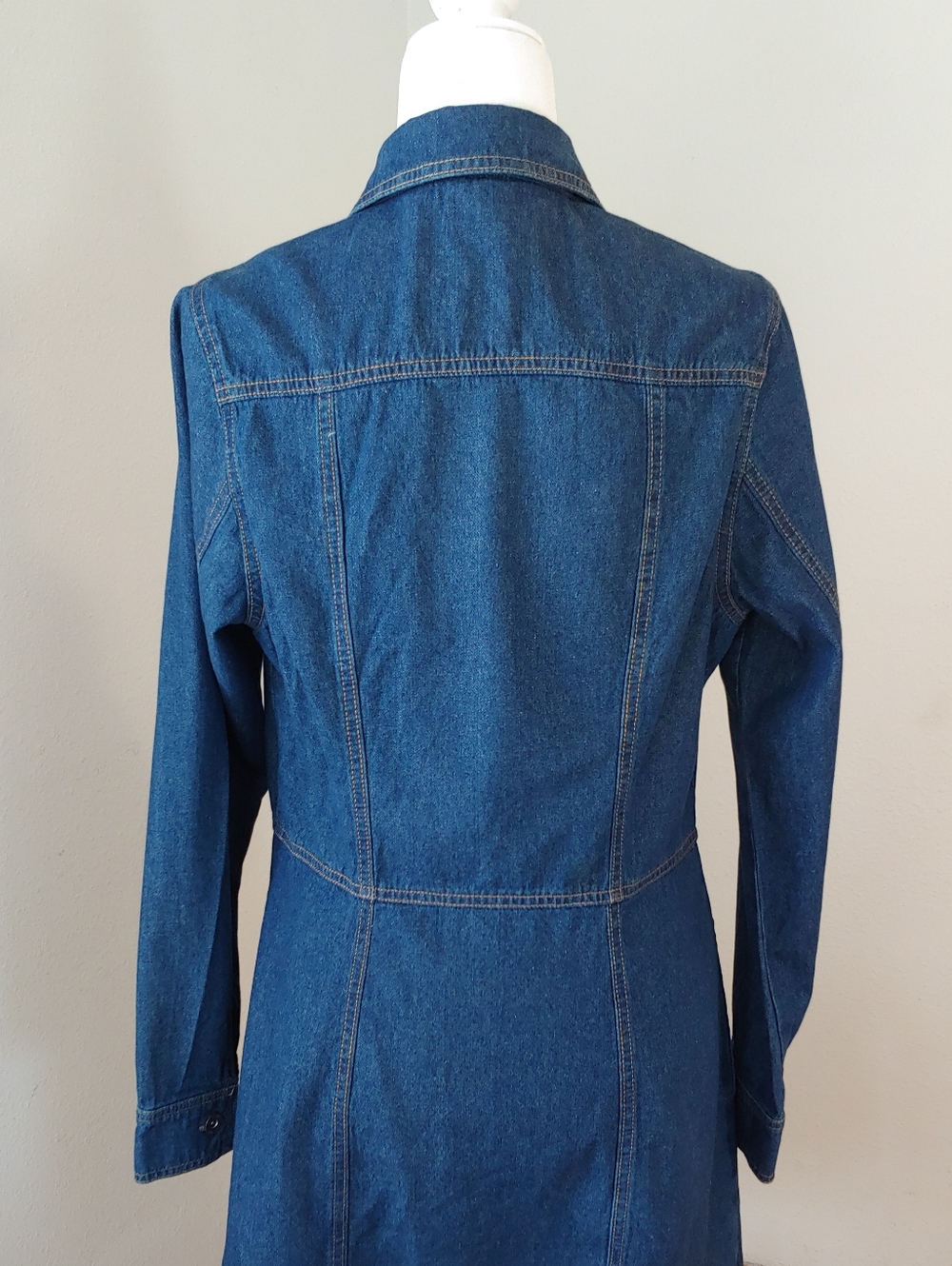 FRYE Blue Denim Button-Front Cotton Dress Women's Medium - Picture 5 of 16